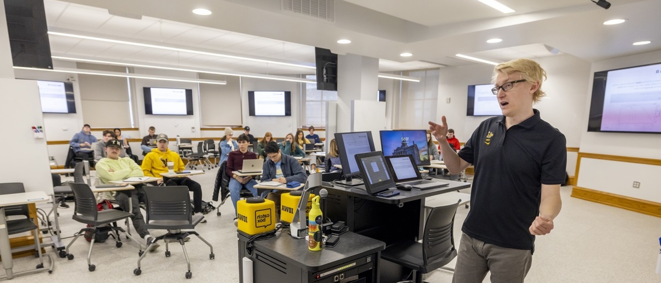Instructor teaching a statistics course